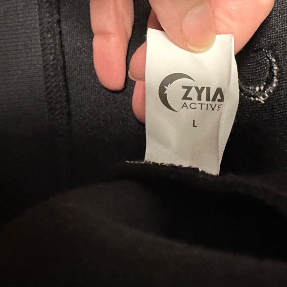 ZYIA Black Fleece Jacket with Patterned Accent - Picture 2 of 7